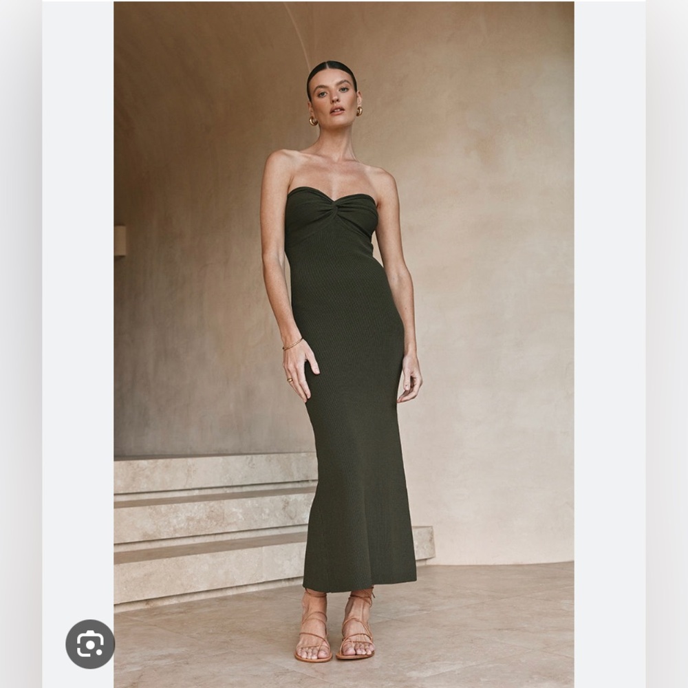 DISSH Anika Olive Knit Midi Dress